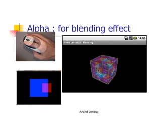 Arvind Devaraj
Alpha : for blending effect
 