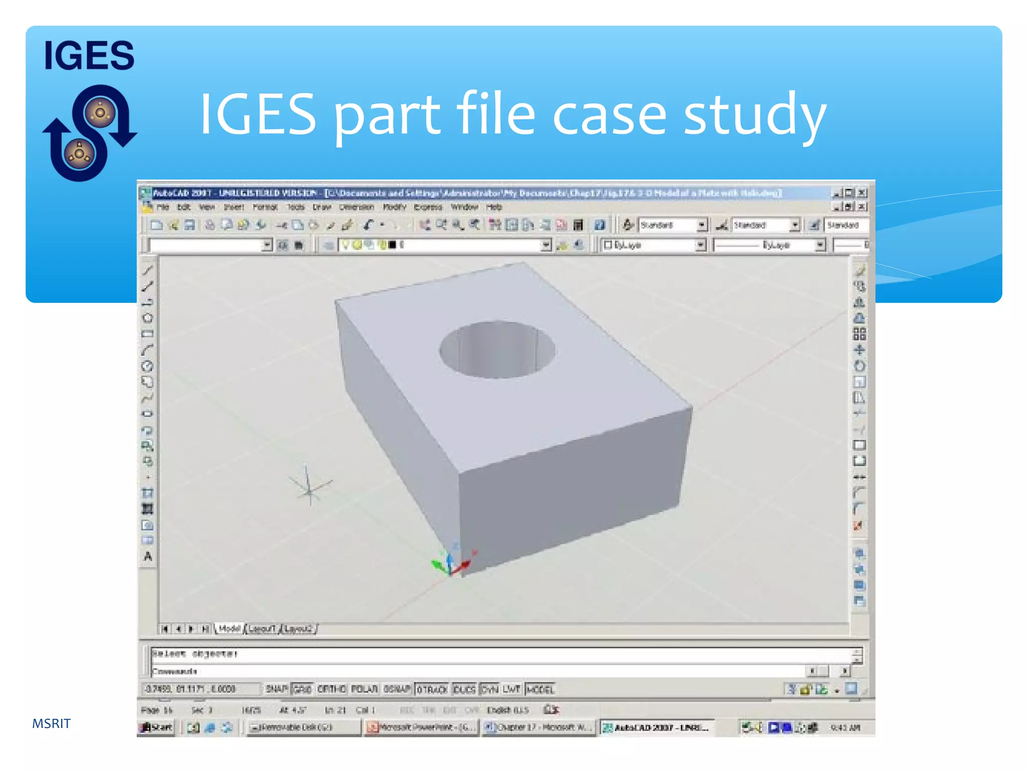 IGES part file case study
MSRIT
 