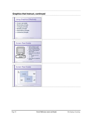 Page 10 Error! Reference source not found. Developing e-Learning
Graphics that Instruct, continued