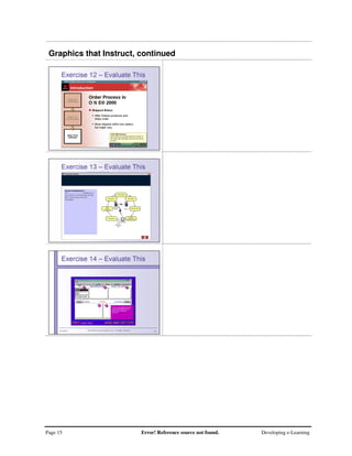 Page 15 Error! Reference source not found. Developing e-Learning
Graphics that Instruct, continued