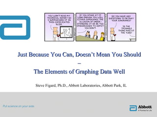 Steve Figard, Ph.D., Abbott Laboratories, Abbott Park, IL Just Because You Can, Doesn’t Mean You Should – The Elements of Graphing Data Well 