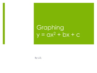 Graphing Y Ax 2 Bx C
