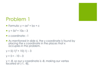 Graphing Y Ax 2 Bx C