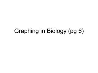 Graphing in Biology (pg 6)
 