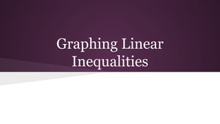 Graphing Linear
Inequalities

 