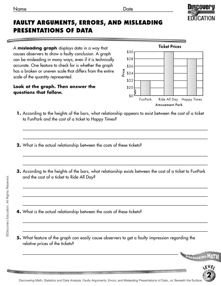 Printables Misleading Graphs Worksheet misleading graphs worksheet davezan worksheets bloggakuten