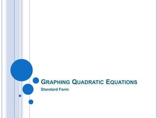 Graphing Quadratic Equations Standard Form 