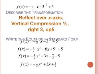 Graphing quadratic vertex form | PPTX