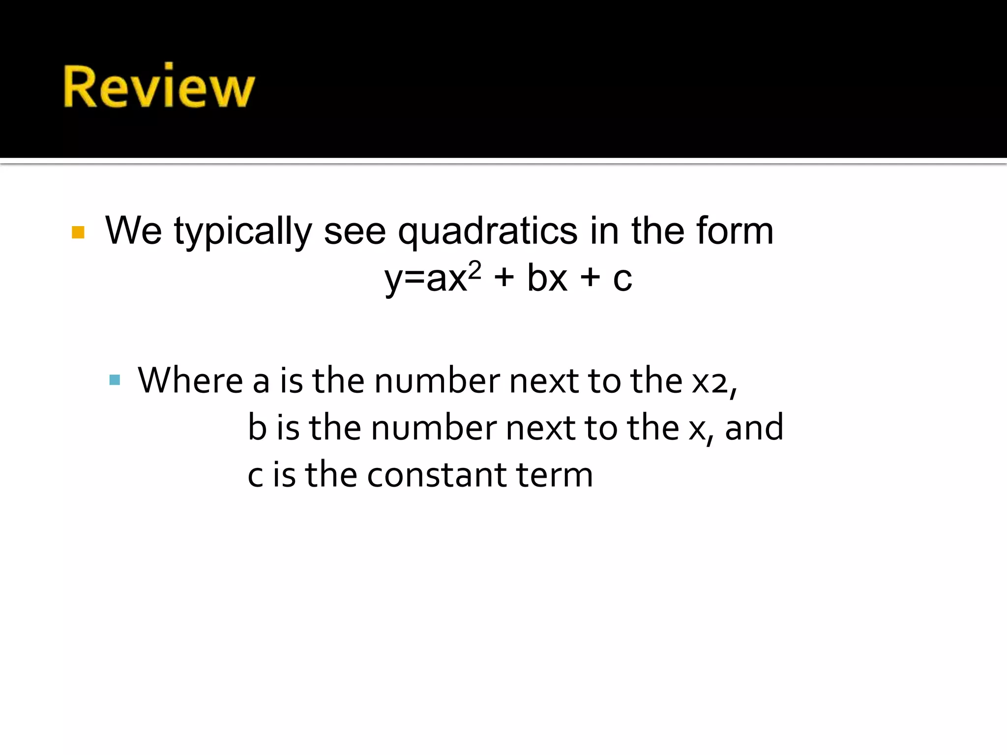 Graphing Quadratic Equations | PPTX | Physics | Science