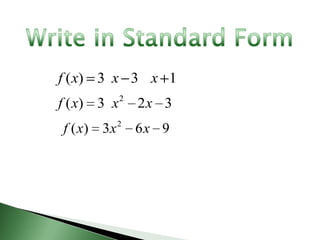 Write in Standard Form