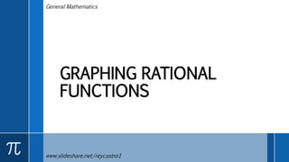 GRAPHING RATIONAL
FUNCTIONS
www.slideshare.net/reycastro1
General Mathematics
 