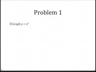 Problem 1
0 Graph y = x2
 