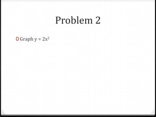 Problem 2
0 Graph y = 2x2
 