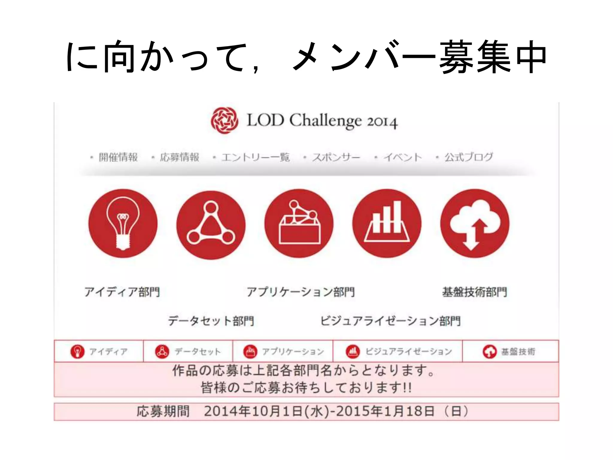 に向かって，メンバー募集中
 