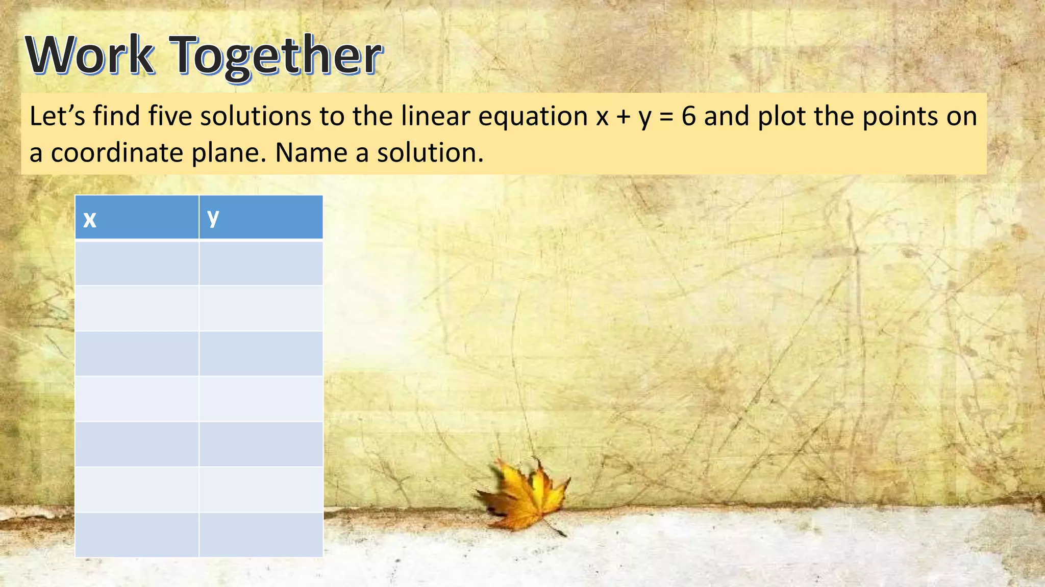 Graph of a linear equation in two variables | PPTX