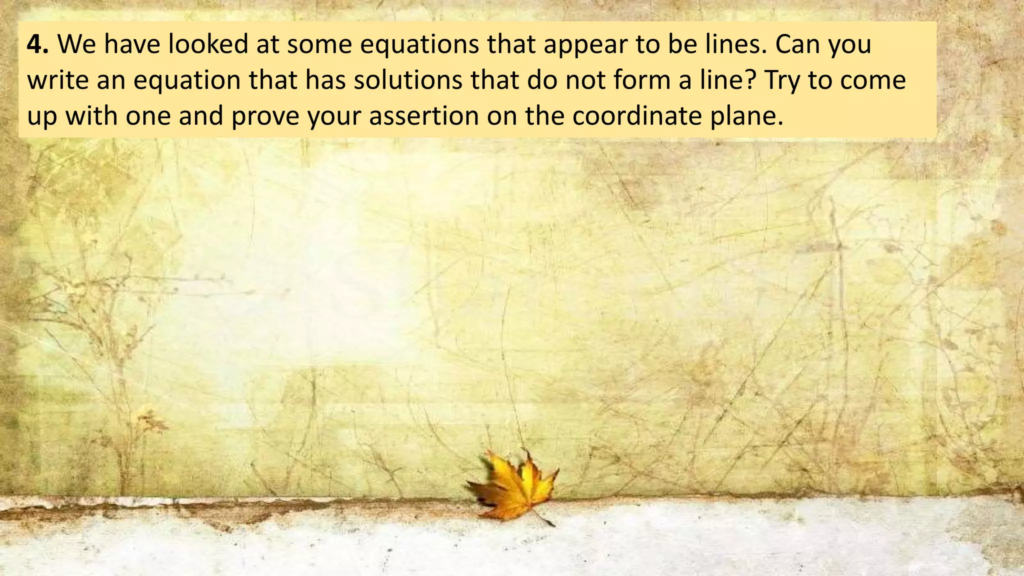 Graph of a linear equation practice problems | PPT