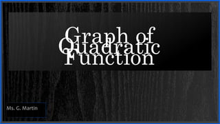 Graph ofQuadraticFunction
Ms. G. Martin
 