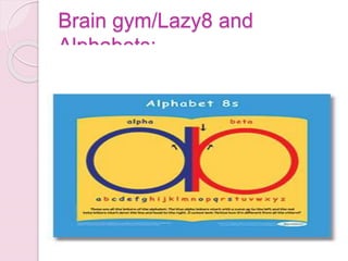 Brain gym/Lazy8 and
Alphabets:
 