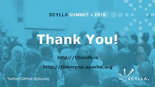 Thank You!
http://titandb.io
http://tinkerpop.apache.org
Twitter/GitHub @pluradj
 