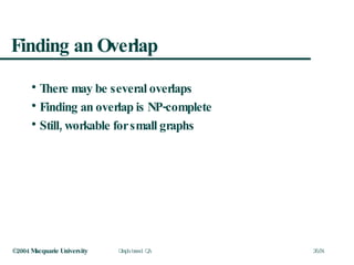 Finding an Overlap There may be several overlaps Finding an overlap is NP-complete Still, workable for small graphs 