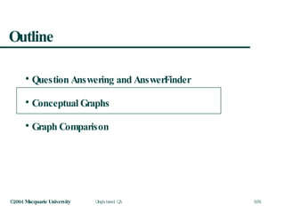 Outline Question Answering and AnswerFinder Conceptual Graphs Graph Comparison 