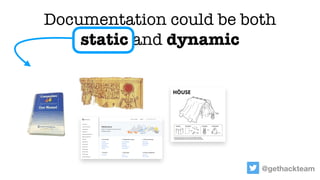 @gethackteam
Documentation could be both
static and dynamic
 
