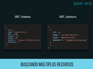 Buscando múltiplos recursos
GET /babies GET /doctors
 