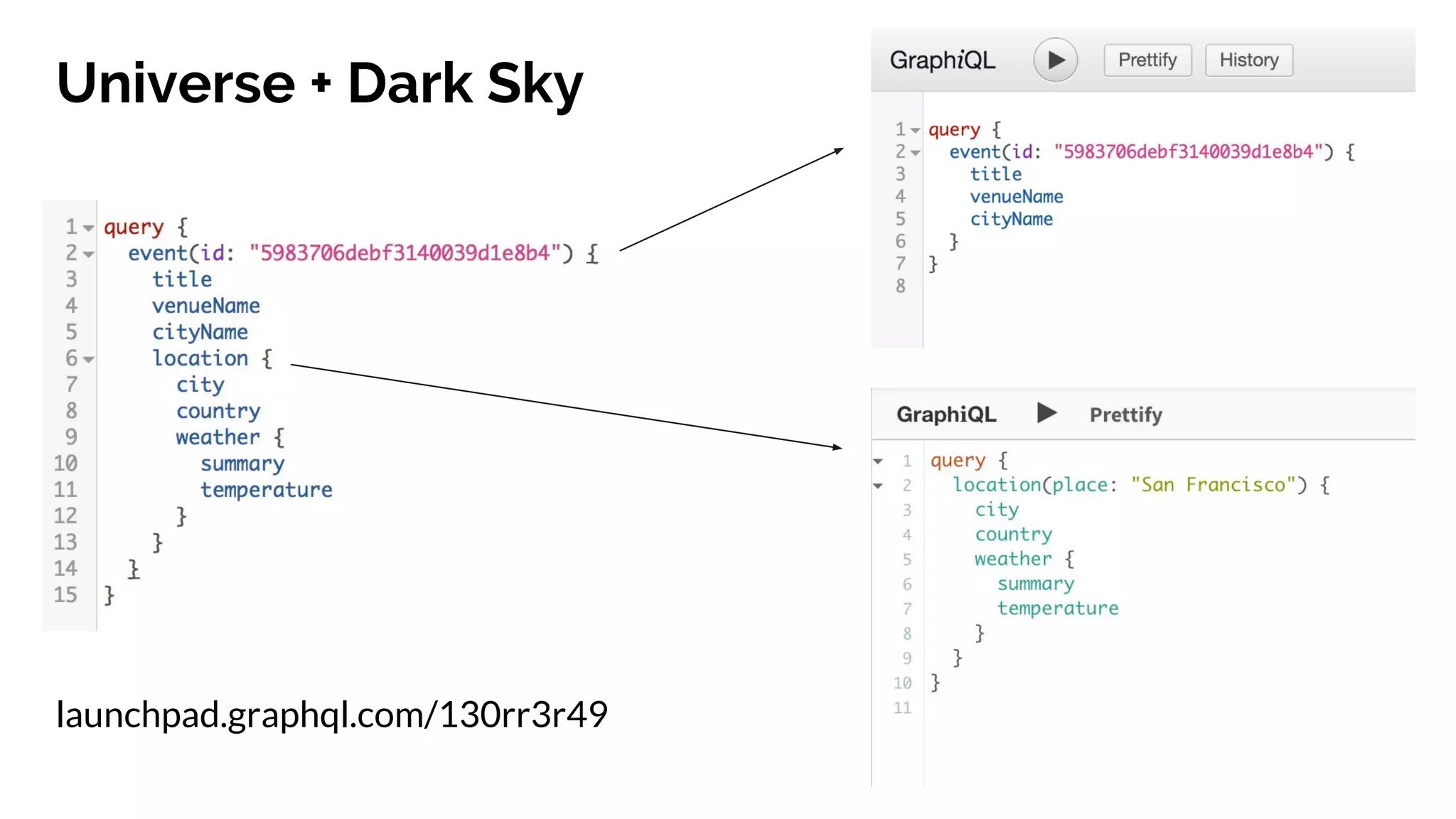 launchpad.graphql.com/130rr3r49
Universe + Dark Sky
 