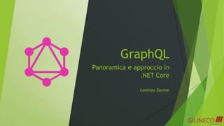 GraphQL
Panoramica e approccio in
.NET Core
Lorenzo Zarone
 