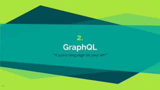 2.
GraphQL
“A query language for your API”
17
 
