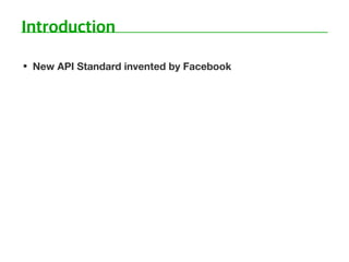 • New API Standard invented by Facebook
 