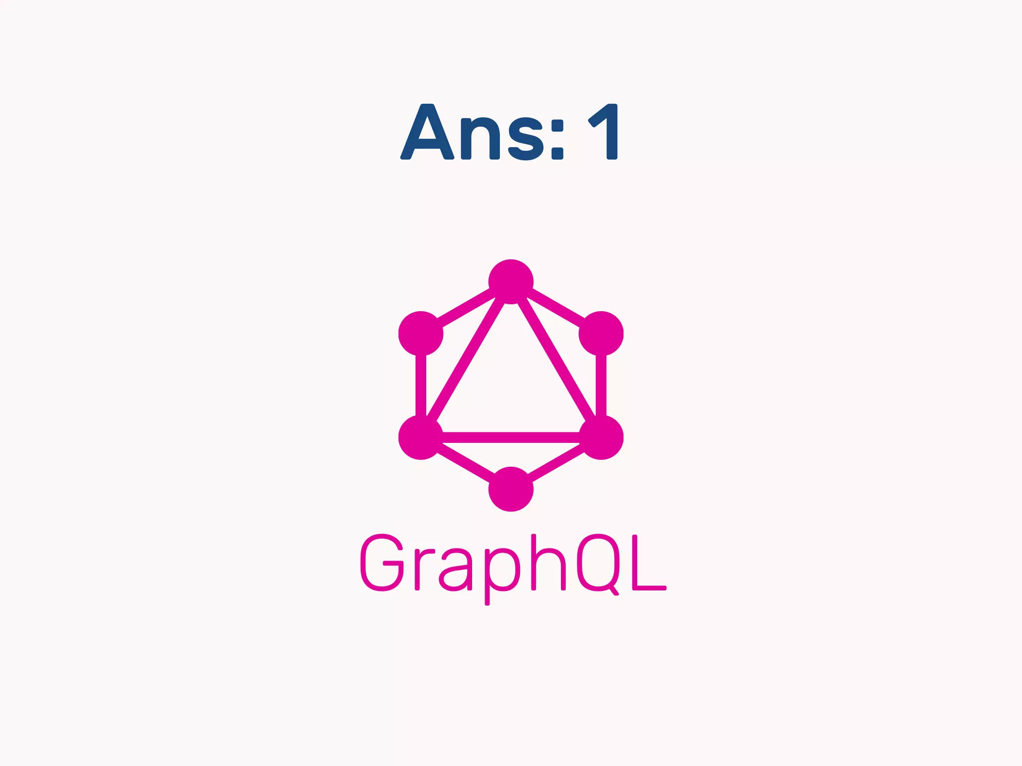 Ans: 1
GraphQL
 