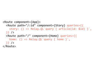 this.props.relay.setVariables({	isClient:	true	});	
fragment	Component_data	on	Data	{	
		data	
		userData	@include(if:	$is...
