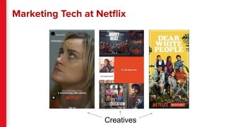 Marketing Tech at Netﬂix
Creatives
 