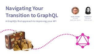 Navigating Your
Transition to GraphQL
A GraphQL-first approach to improving your API
Sashko Stubailo
Tech Lead
Apollo Open Source
Danielle Man
Developer
Apollo Services
 
