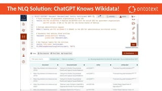 The NLQ Solution: ChatGPT Knows Wikidata!
 