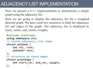 Graphs data structures | PPTX