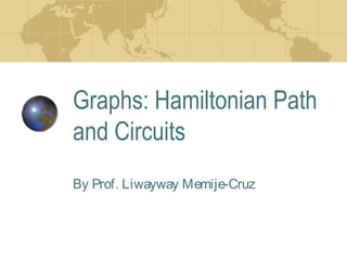 Graphs: Hamiltonian Path
and Circuits
By Prof. Liwayway Memije-Cruz
 