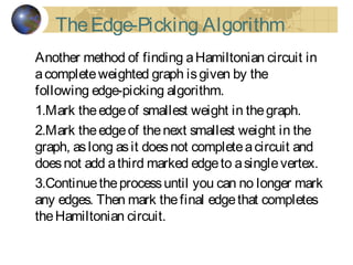 Graphs: Hamiltonian Path and Circuit | PPT