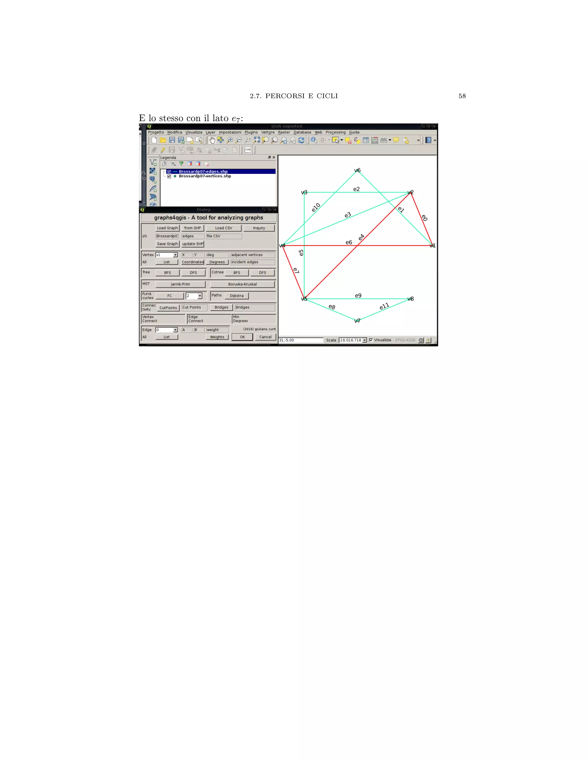2.7. PERCORSI E CICLI 58
E lo stesso con il lato e7:
 