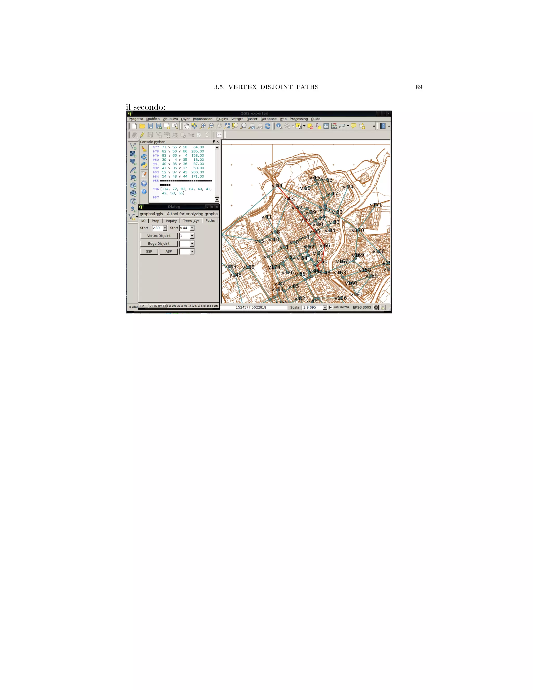 3.5. VERTEX DISJOINT PATHS 89
il secondo:
 