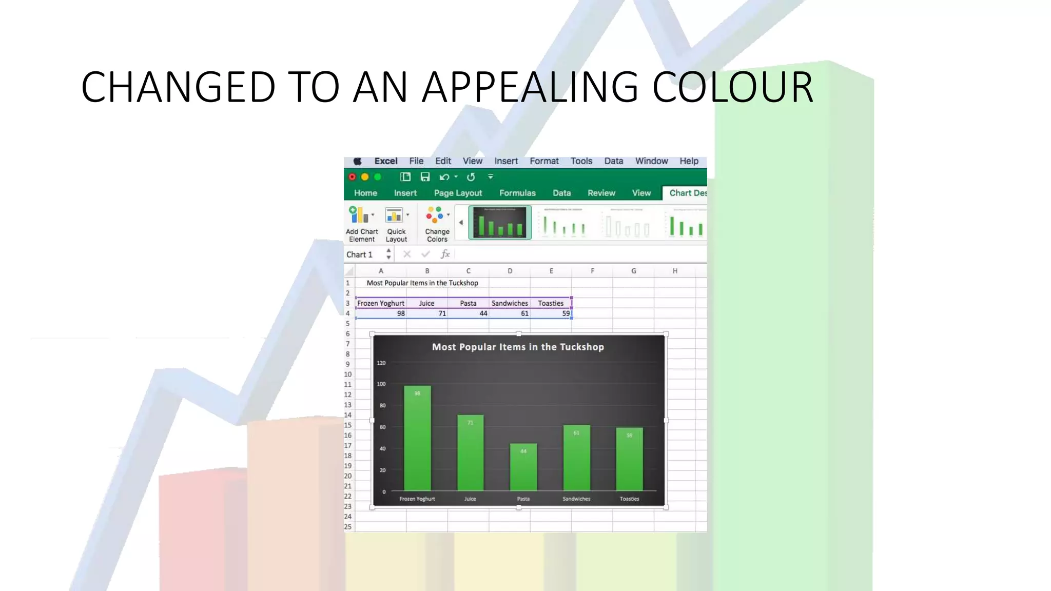 CHANGED TO AN APPEALING COLOUR
 