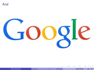 And
Chris Hammill An Introduction to Graphs 2015-04-01 15 / 47
 