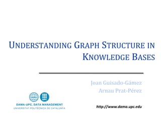http://www.dama.upc.edu
UNDERSTANDING GRAPH STRUCTURE IN
KNOWLEDGE BASES
Joan Guisado-Gámez
Arnau Prat-Pérez
 