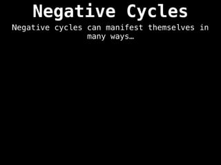 Negative Cycles
Negative cycles can manifest themselves in
many ways…
 