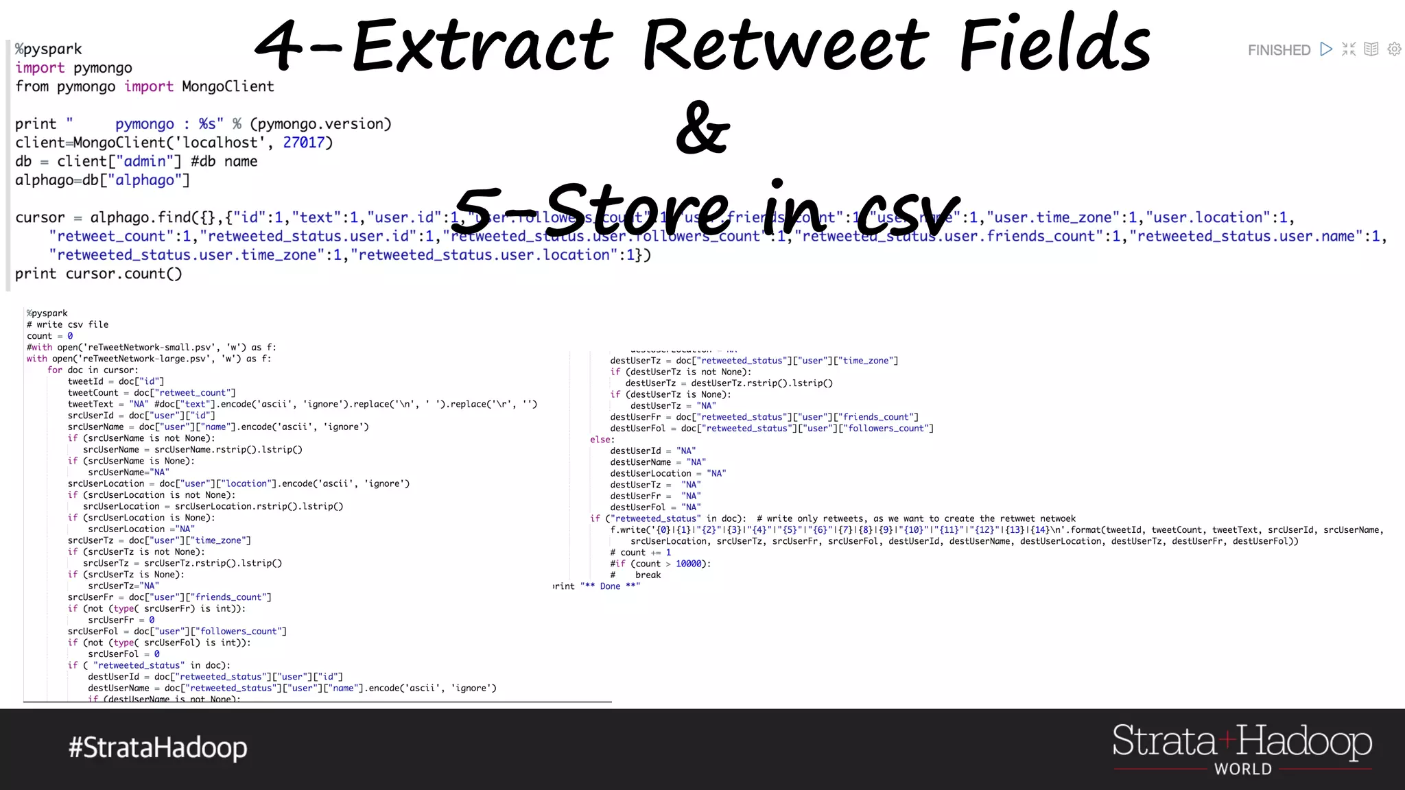 4-Extract Retweet Fields & 5-Store in csv 