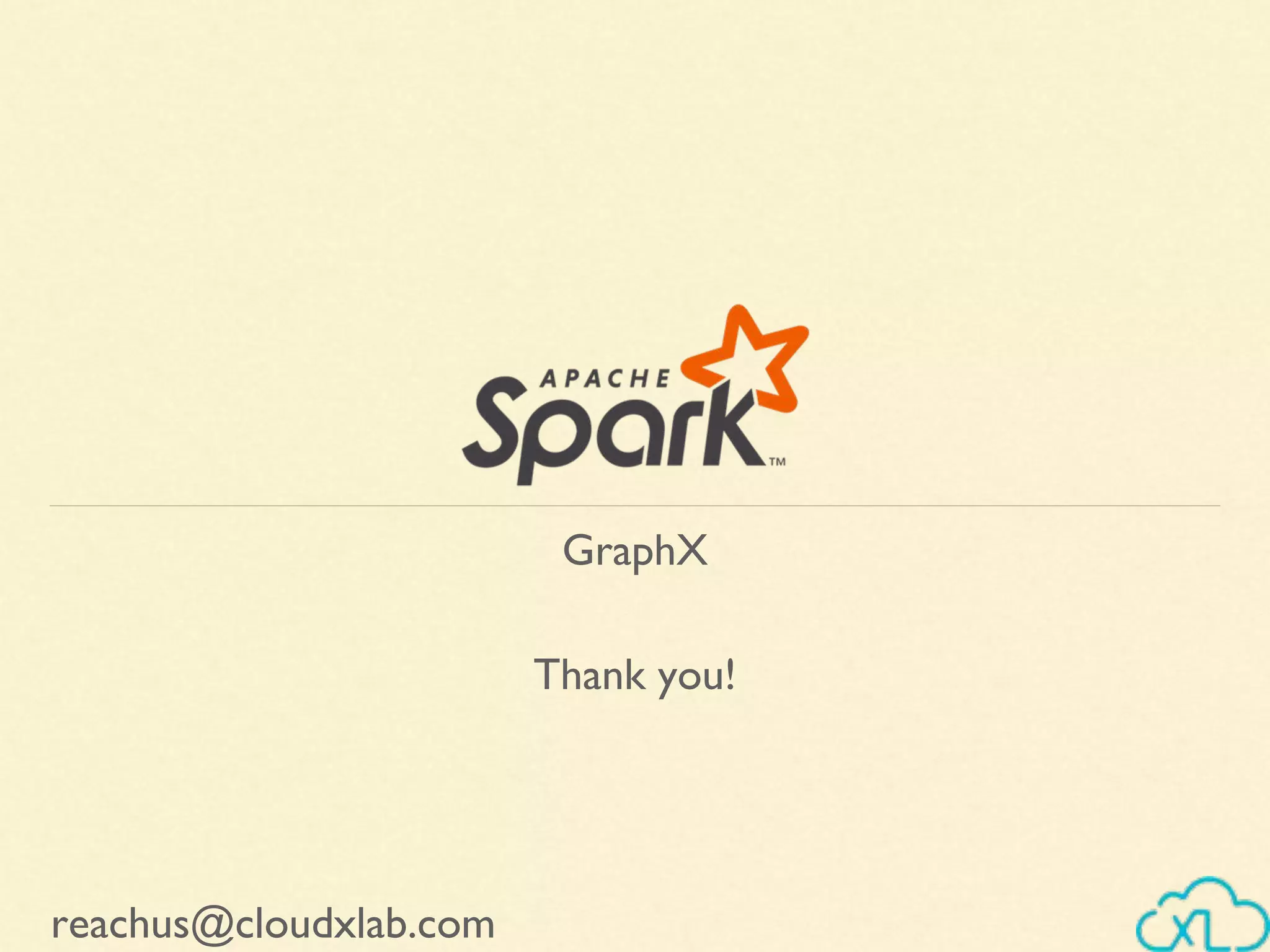 Thank you!
GraphX
reachus@cloudxlab.com
 