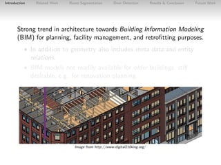 Introduction

Related Work

Room Segmentation

Door Detection

Results & Conclusion

Future Work

Strong trend in architec...
