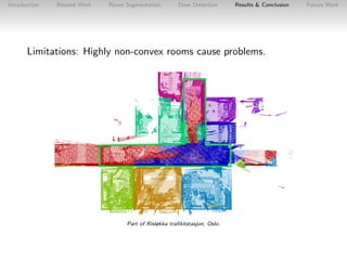 Introduction

Related Work

Room Segmentation

Door Detection

Results & Conclusion

Limitations: Highly non-convex rooms ...