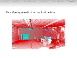 Introduction

Related Work

Room Segmentation

Door Detection

Results & Conclusion

Note: Opening detection is not restri...